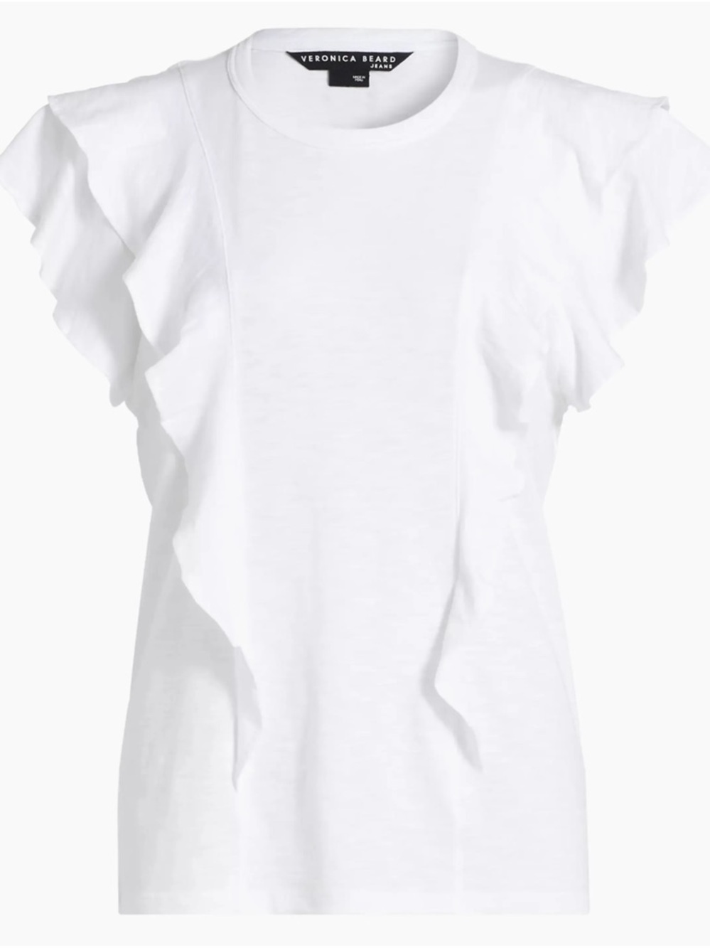 VERONICA BEARD Bea Short Sleeve White Tee XS